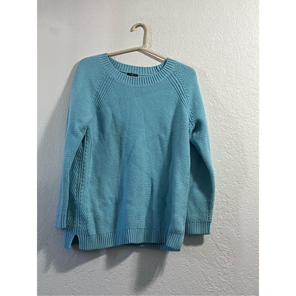 Talbots Cable Knit wool blend Women's Sweater Size 1x Turquoise Blue